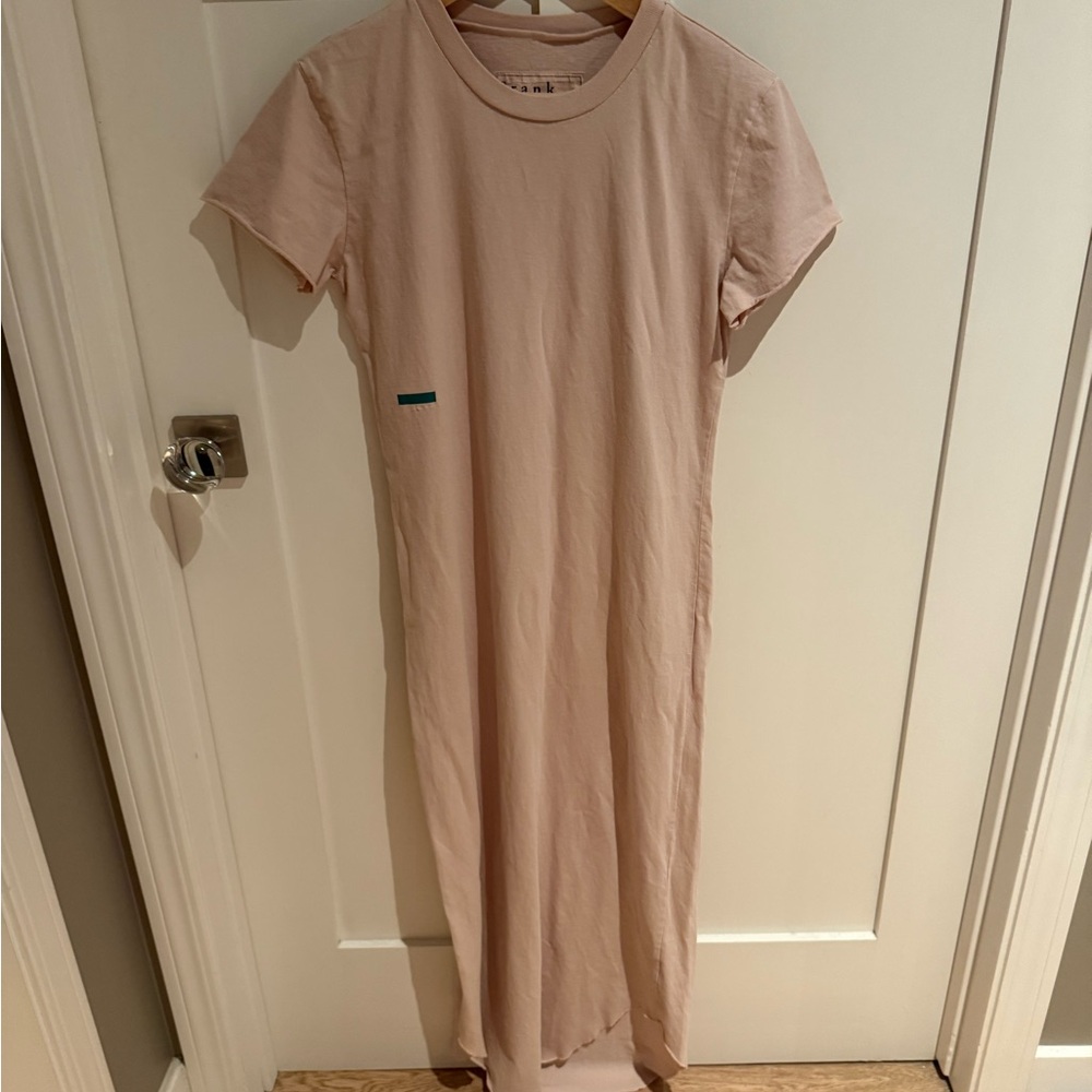 Frank & Eileen Harper Perfect Tee Curved Hem Cotton Maxi Dress pink small NWOT